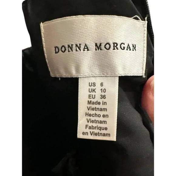 Donna Morgan Sheer Top Embroidered Floral Cocktail Dress Size 6, Pre-Owned - Picture 7 of 8